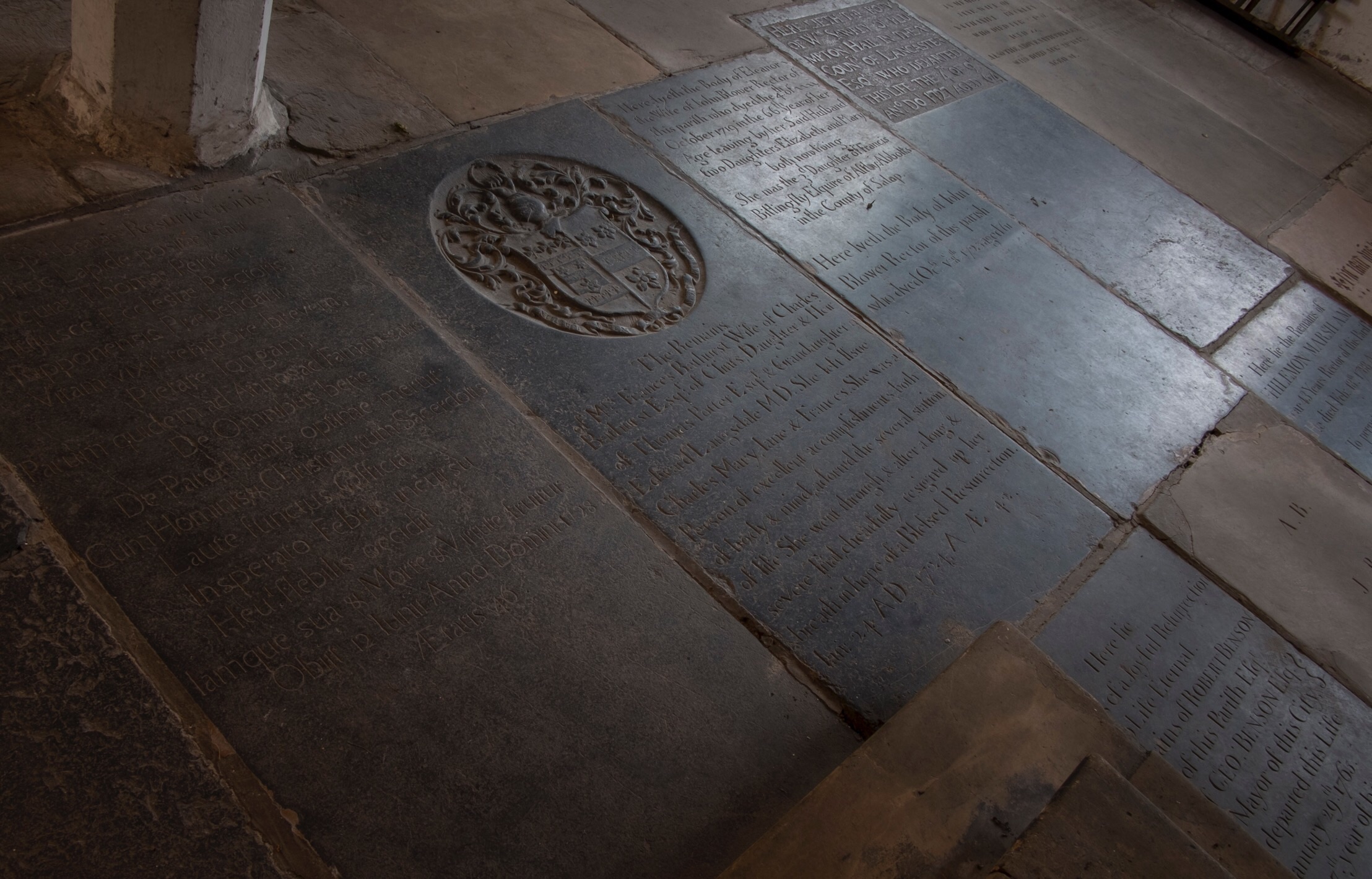 Ledger stones at st Martin cum Gregory york